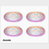 Multicolor Glitter Product Packaging Label Silver (Vel)