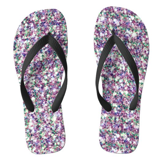 Multicolor Glitter Textielpatroon Teenslippers (Voetbed)