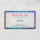 Multicolor Glitter Textuur Print Nails Visitekaartje (Achterkant)