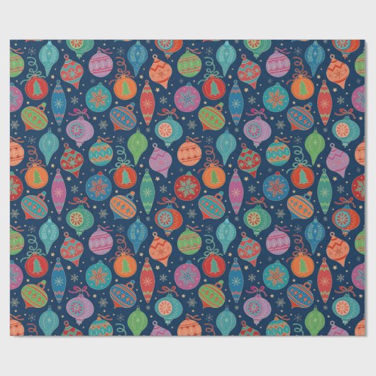 Multicolor Gold-kerstboomdecortiepatroon Cadeaupapier (Vlak)