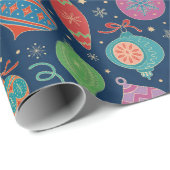Multicolor Gold-kerstboomdecortiepatroon Cadeaupapier (Rol Hoek)