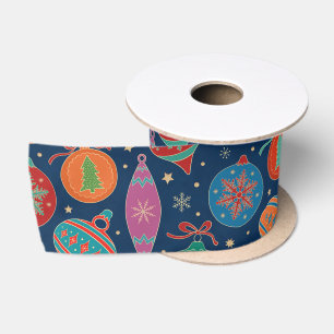Multicolor Gold-kerstboomdecortiepatroon Satijnen Lint