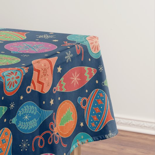 Multicolor Gold-kerstboomdecortiepatroon Tafelkleed (Voorbeeld)