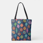 Multicolor Gold-kerstboomdecortiepatroon Tote Bag (Achterkant)