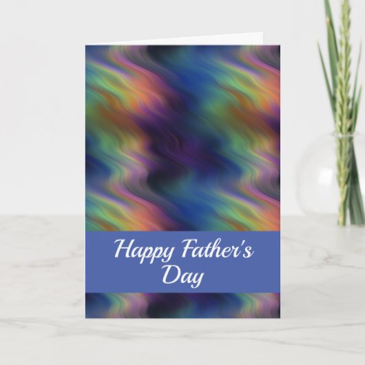 Multicolor Golven Zalige Vaderdag Kaart (Voorkant)