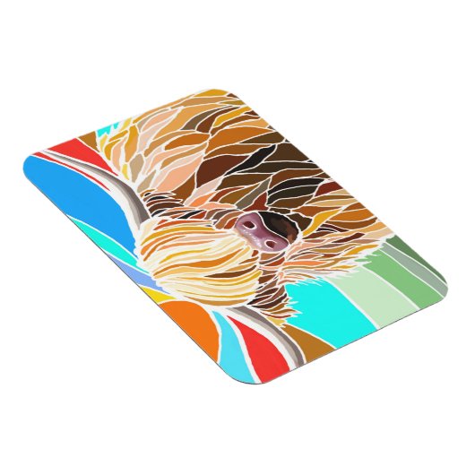 Multicolor grappige koe magneet (Rechterzijde)