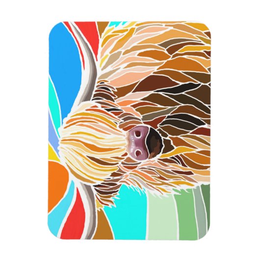 Multicolor grappige koe magneet (Verticaal)