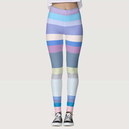 Multicolor Green/Grey/Beige/Roze/Paars/Blauw Leggings (Voorkant)