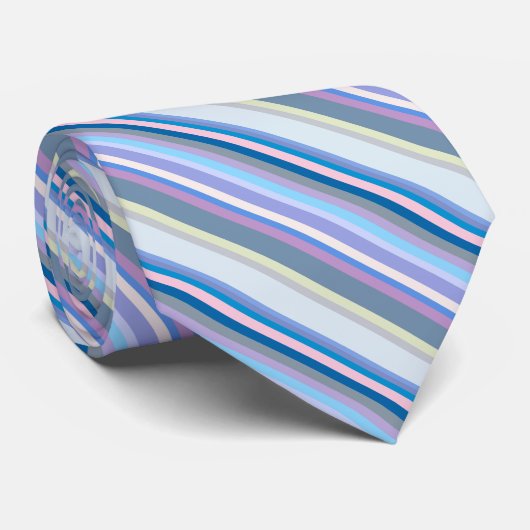 Multicolor Green/Grey/Beige/Roze/Paars/Blauw Stropdas (Opgerold)