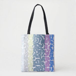 Multicolor Green/Grey/Beige/Roze/Paars/Blauw Tote Bag
