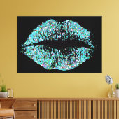 Multicolor Grit Glitter Lips #10 Canvas Afdruk (Insitu (Woonkamer))