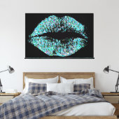 Multicolor Grit Glitter Lips #10 Canvas Afdruk (Insitu (Slaapkamer))