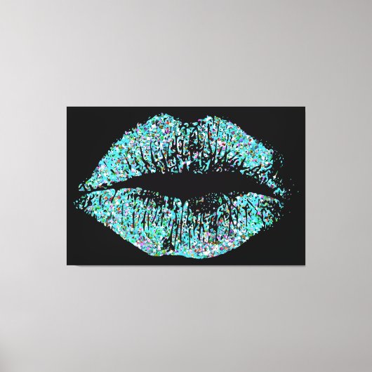 Multicolor Grit Glitter Lips #10 Canvas Afdruk (Voorkant)