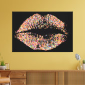 Multicolor Grit Glitter Lips #12 Canvas Afdruk (Insitu (Woonkamer))
