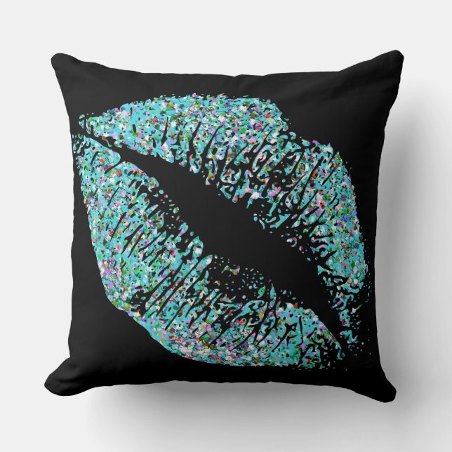 Multicolor Grit Glitter Lips #19 Kussen (Voorkant)