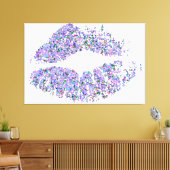 Multicolor Grit Glitter Lips #27 Canvas Afdruk (Insitu (Woonkamer))