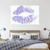 Multicolor Grit Glitter Lips #27 Canvas Afdruk (Insitu (Slaapkamer))