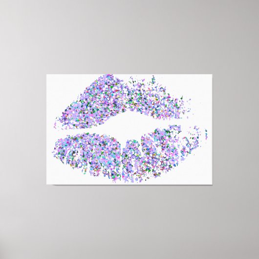 Multicolor Grit Glitter Lips #27 Canvas Afdruk (Voorkant)