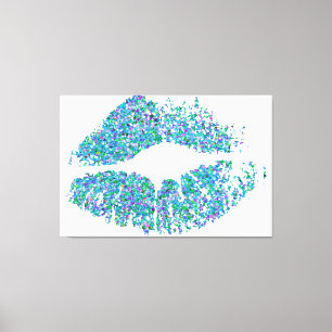 Multicolor Grit Glitter Lips #31 Canvas Afdruk