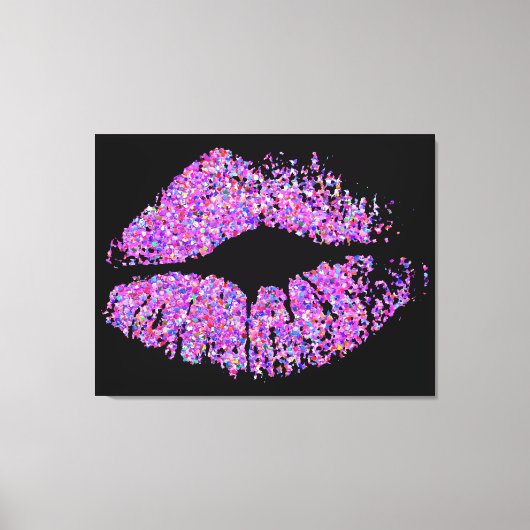 Multicolor Grit Glitter Lips #3 Canvas Afdruk (Voorkant)