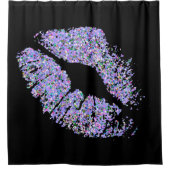 Multicolor Grit Glitter Lips #5 Douchegordijn (Voorkant)