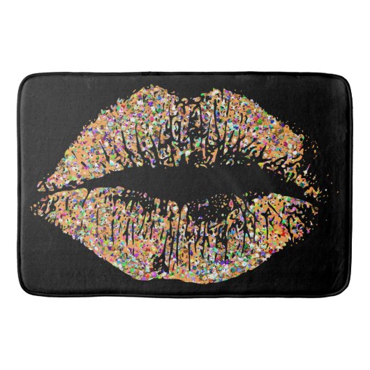 Multicolor Grit Glitter Lips Badmat (Voorkant)