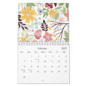 Multicolor Hand getrokken Bloemen 2026 Kalender (Feb 2027)