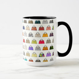 Multicolor Handtas Pattern Coffee Mok
