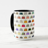 Multicolor Handtas Pattern Coffee Mok (Voorkant links)