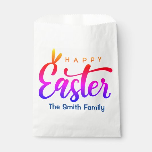 Multicolor Happy Pasen Bedankzakje (Voorkant)