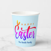 Multicolor Happy Pasen Papieren Bekers (Voorkant)