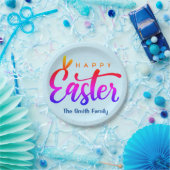 Multicolor Happy Pasen Papieren Bordje (Feest)