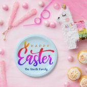 Multicolor Happy Pasen Papieren Bordje (Feest)