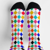 Multicolor Harlekijn Diamanten Patroon Ontwerp Sokken (Top)