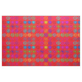 Multicolor hartcirkels op rood stof (Fat Quarter)