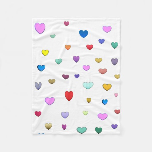 Multicolor Heart Blanket Fleece Deken (Voorkant)