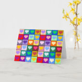 Multicolor Heart Squares Kaart (Gele Bloem)