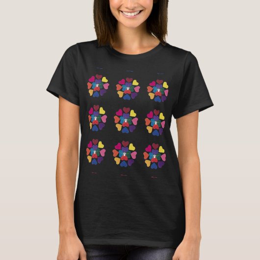Multicolor Heart w/Star Angel T-shirt (Voorkant)