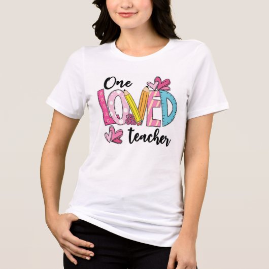 Multicolor Heartfelt Tribute – Bold & Whimsical Tri-Blend Shirt (Voorkant)