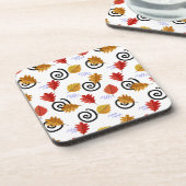 Multicolor Herfst Geographic Leaves Bier Onderzetter (Linkerzijde)