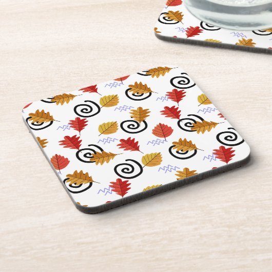 Multicolor Herfst Geographic Leaves Bier Onderzetter (Linkerzijde)