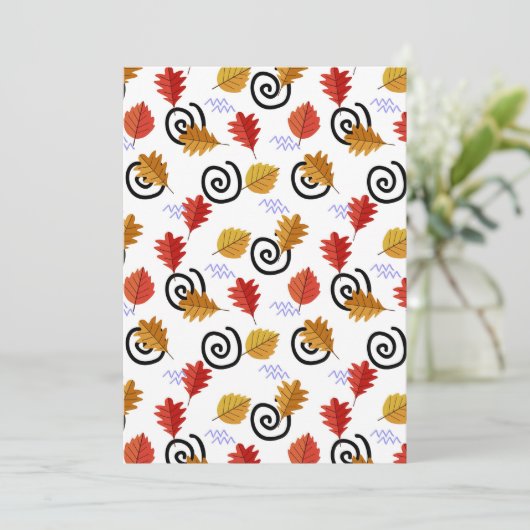 Multicolor Herfst Geographic Leaves Kaart (Staand voorkant)