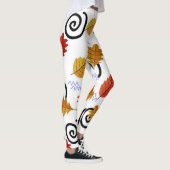 Multicolor Herfst Geographic Leaves Leggings (Rechts)