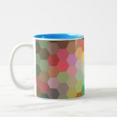 Multicolor Hexagon Chevron Pattern 2 Tweekleurige Koffiemok (Links)