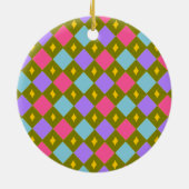 Multicolor Honeycomb Creëer jouw eigen Keramisch Ornament (Achterkant)