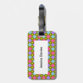 Multicolor Honeycomb Creëer Uw eigen gelugga Bagagelabel (Achterkant verticaal)