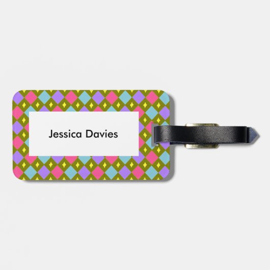 Multicolor Honeycomb Creëer Uw eigen gelugga Bagagelabel (Achterkant horizontaal)