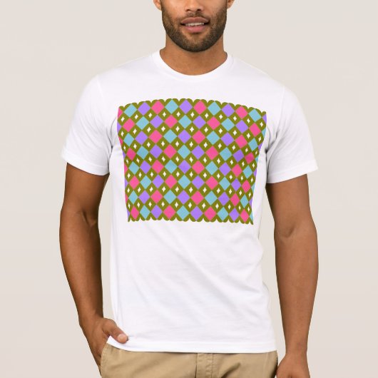 Multicolor Honeycomb Mannen T-shirt (Voorkant)