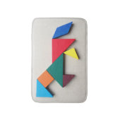 Multicolor horse Tangram Badmat (Voorkant Verticaal)