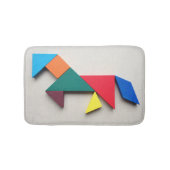 Multicolor horse Tangram Badmat (Voorkant)